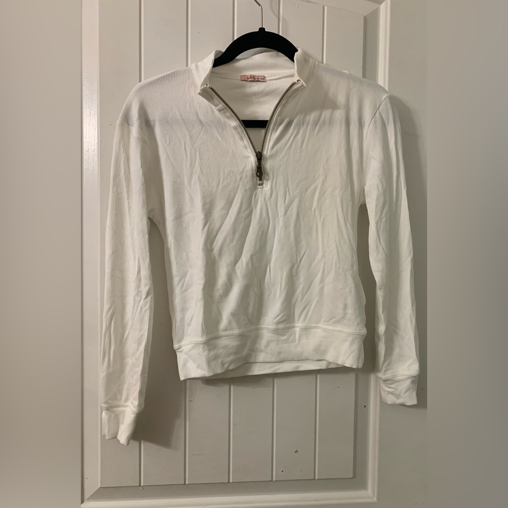 Quarter zip ribbed top